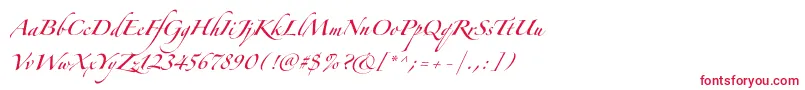 ZapfinoforteltOne Font – Red Fonts on White Background