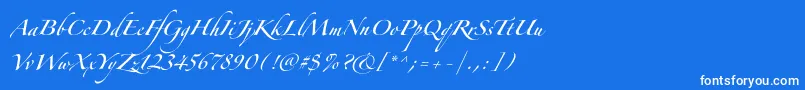 Fonte ZapfinoforteltOne – fontes brancas em um fundo azul
