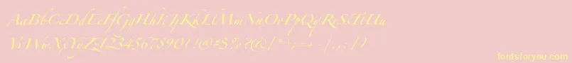 Шрифт ZapfinoforteltOne – жёлтые шрифты на розовом фоне