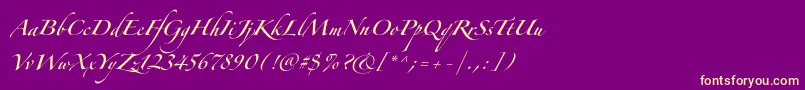 ZapfinoforteltOne Font – Yellow Fonts on Purple Background
