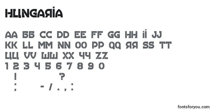 A fonte Hungaria – alfabeto, números, caracteres especiais