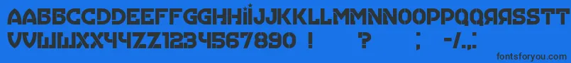 Hungaria Font – Black Fonts on Blue Background