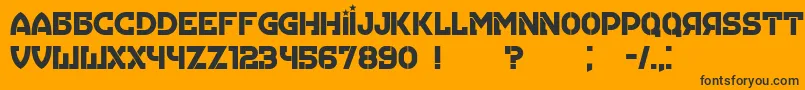 Hungaria Font – Black Fonts on Orange Background