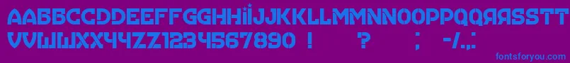 Hungaria Font – Blue Fonts on Purple Background