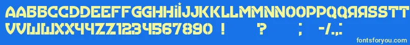 Hungaria Font – Yellow Fonts on Blue Background