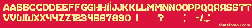 Hungaria Font – Yellow Fonts on Red Background