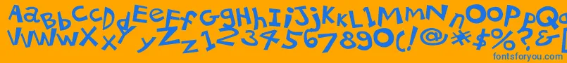 フォント21kbsalu1 – オレンジの背景に青い文字