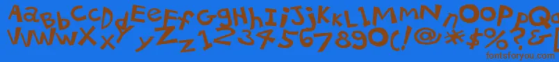 21kbsalu1 Font – Brown Fonts on Blue Background