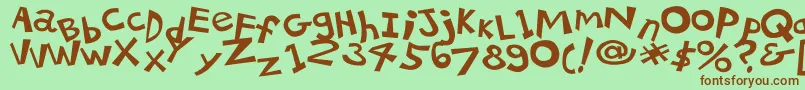 21kbsalu1 Font – Brown Fonts on Green Background