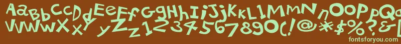 21kbsalu1-Schriftart – Grüne Schriften auf braunem Hintergrund