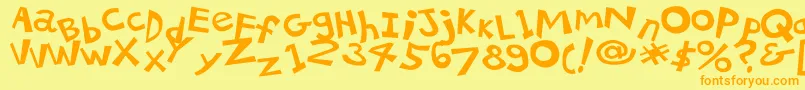 21kbsalu1 Font – Orange Fonts on Yellow Background
