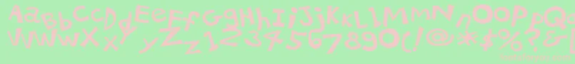 フォント21kbsalu1 – 緑の背景にピンクのフォント