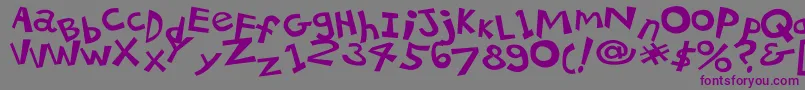 Czcionka 21kbsalu1 – fioletowe czcionki na szarym tle
