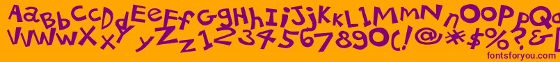 21kbsalu1-fontti – violetit fontit oranssilla taustalla