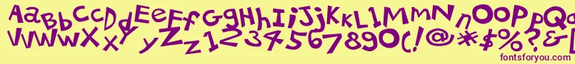 21kbsalu1 Font – Purple Fonts on Yellow Background