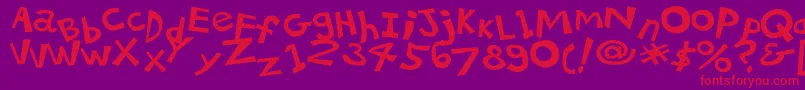 21kbsalu1 Font – Red Fonts on Purple Background