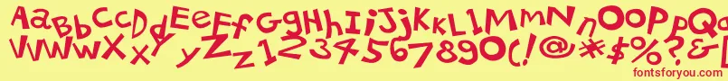 フォント21kbsalu1 – 赤い文字の黄色い背景