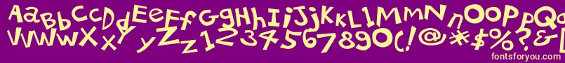 21kbsalu1 Font – Yellow Fonts on Purple Background