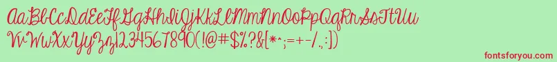 Kgeyeswideopen Font – Red Fonts on Green Background