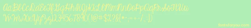 Kgeyeswideopen Font – Yellow Fonts on Green Background
