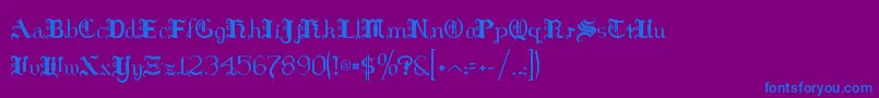 フォントHilds – 紫色の背景に青い文字