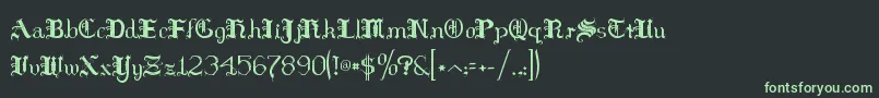 フォントHilds – 黒い背景に緑の文字