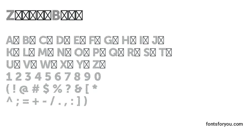 Шрифт ZimbraBold – алфавит, цифры, специальные символы