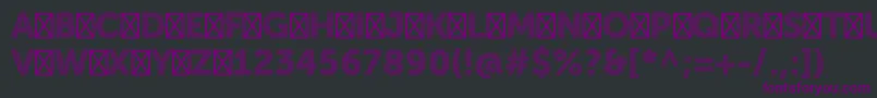 Więcej informacji o czcionce ZimbraBold Czcionka ZimbraBold – fioletowe czcionki na czarnym tle