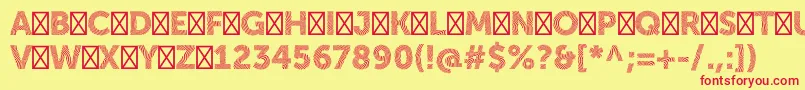 ZimbraBold-Schriftart – Rote Schriften auf gelbem Hintergrund