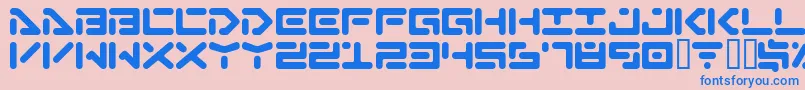 Abductioncyr Font – Blue Fonts on Pink Background