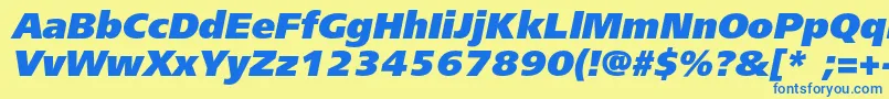 FreesetblackcItalic Font – Blue Fonts on Yellow Background
