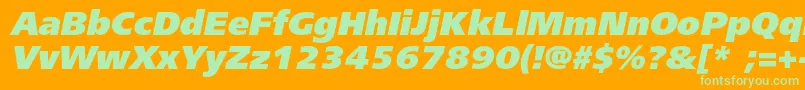 FreesetblackcItalic Font – Green Fonts on Orange Background