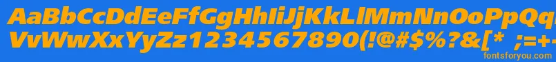 FreesetblackcItalic Font – Orange Fonts on Blue Background