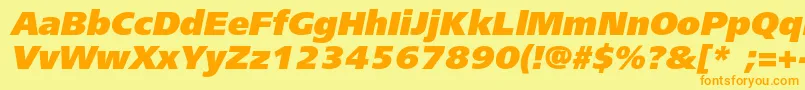 FreesetblackcItalic Font – Orange Fonts on Yellow Background