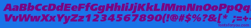 FreesetblackcItalic Font – Purple Fonts on Blue Background