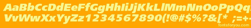 FreesetblackcItalic Font – Yellow Fonts on Orange Background