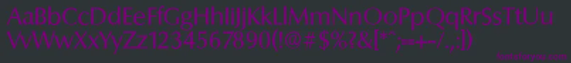 Czcionka ColumbiaserialRegular – fioletowe czcionki na czarnym tle