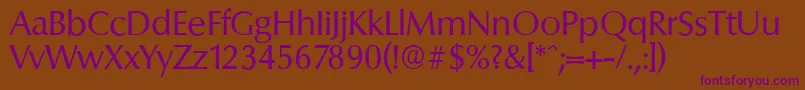 ColumbiaserialRegular Font – Purple Fonts on Brown Background