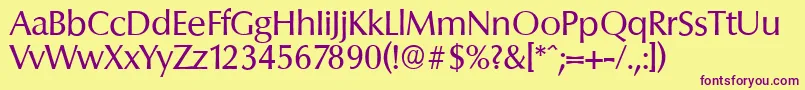 ColumbiaserialRegular Font – Purple Fonts on Yellow Background