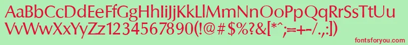 ColumbiaserialRegular Font – Red Fonts on Green Background