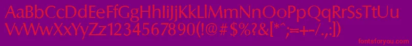 ColumbiaserialRegular-Schriftart – Rote Schriften auf violettem Hintergrund