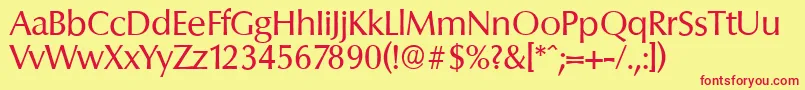 ColumbiaserialRegular Font – Red Fonts on Yellow Background