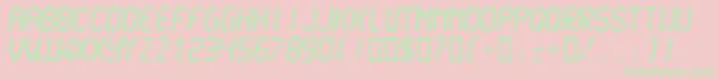 Lcdmono2Bold-Schriftart – Grüne Schriften auf rosa Hintergrund