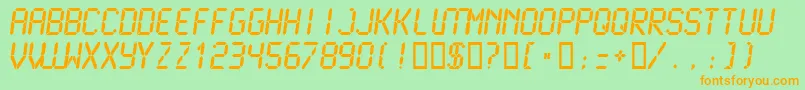 Lcdmono2Bold Font – Orange Fonts on Green Background