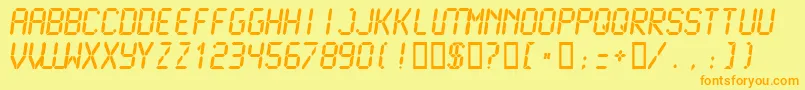 En savoir plus sur la police Lcdmono2Bold Police Lcdmono2Bold – polices orange sur fond jaune