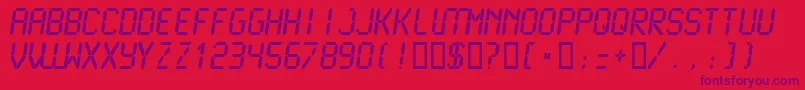 フォントLcdmono2Bold – 赤い背景に紫のフォント