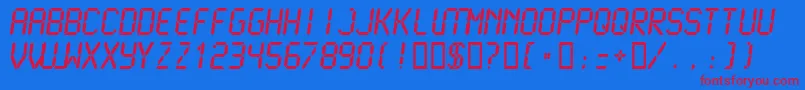 Police Lcdmono2Bold – polices rouges sur fond bleu