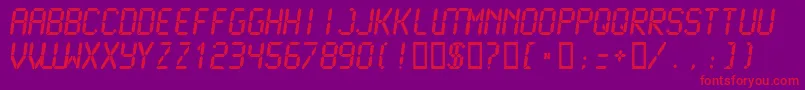 Lcdmono2Bold Font – Red Fonts on Purple Background