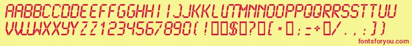 Police Lcdmono2Bold – polices rouges sur fond jaune