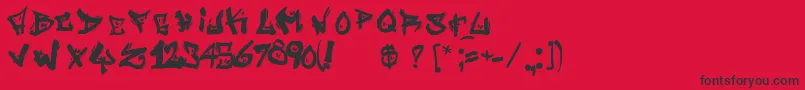 フォントStreetWriterNoah – 赤い背景に黒い文字